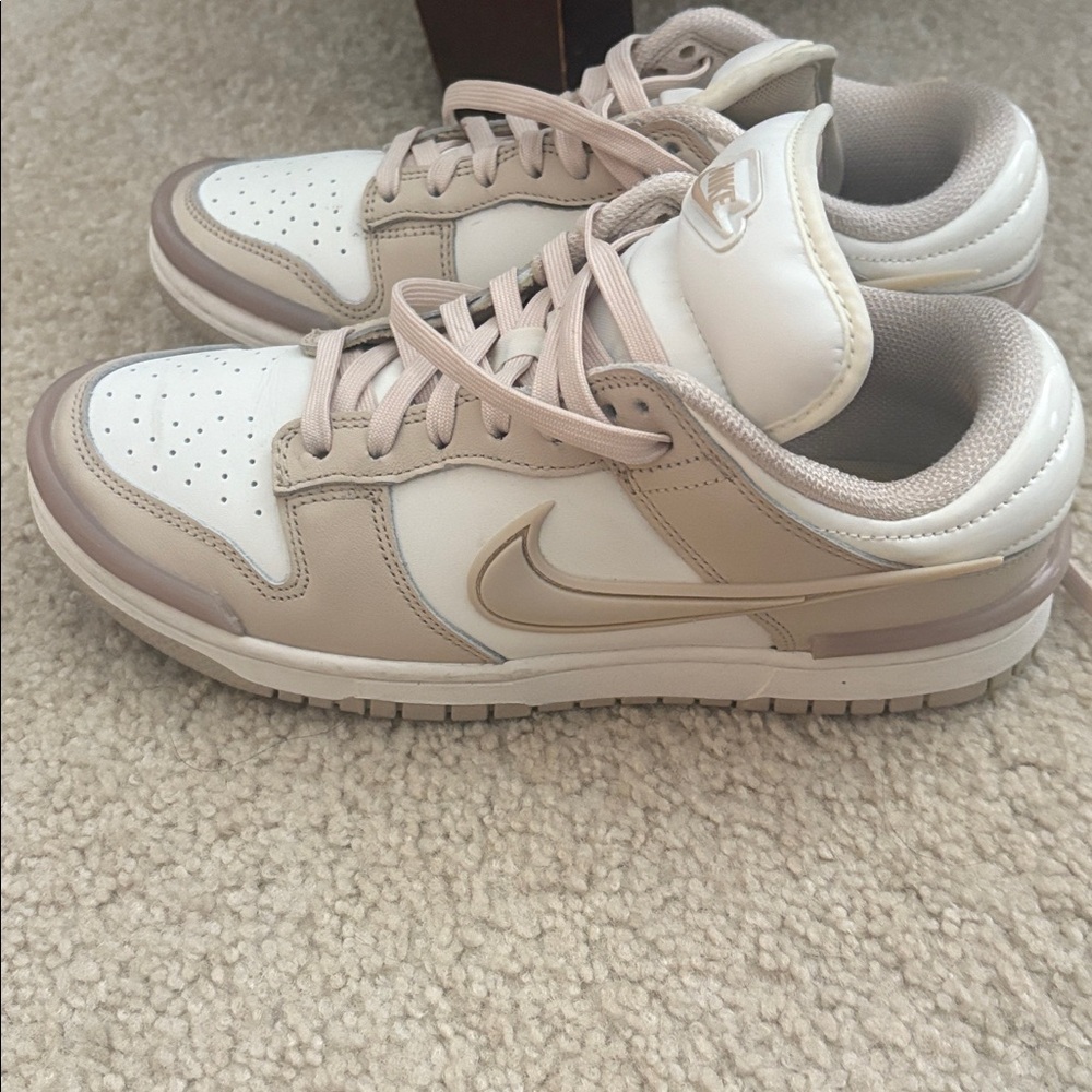 Nike White and Tan Athletic Shoes.  Only worn a few times. Womens size 8.5.